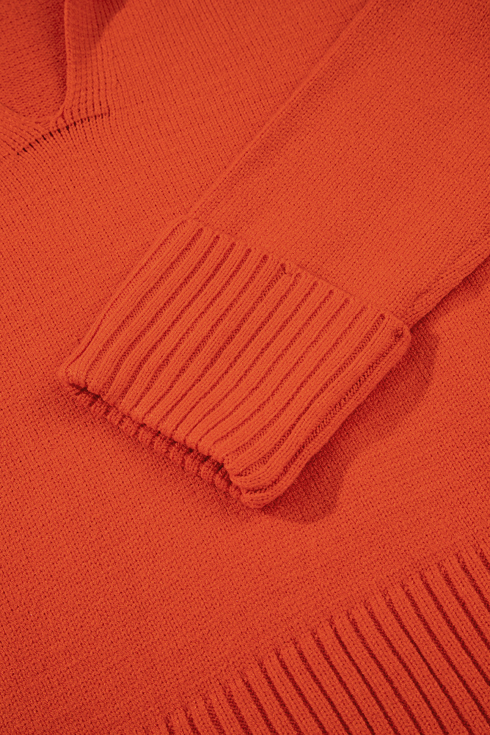 Pumpkin Glow V-Neck Collar Sweater