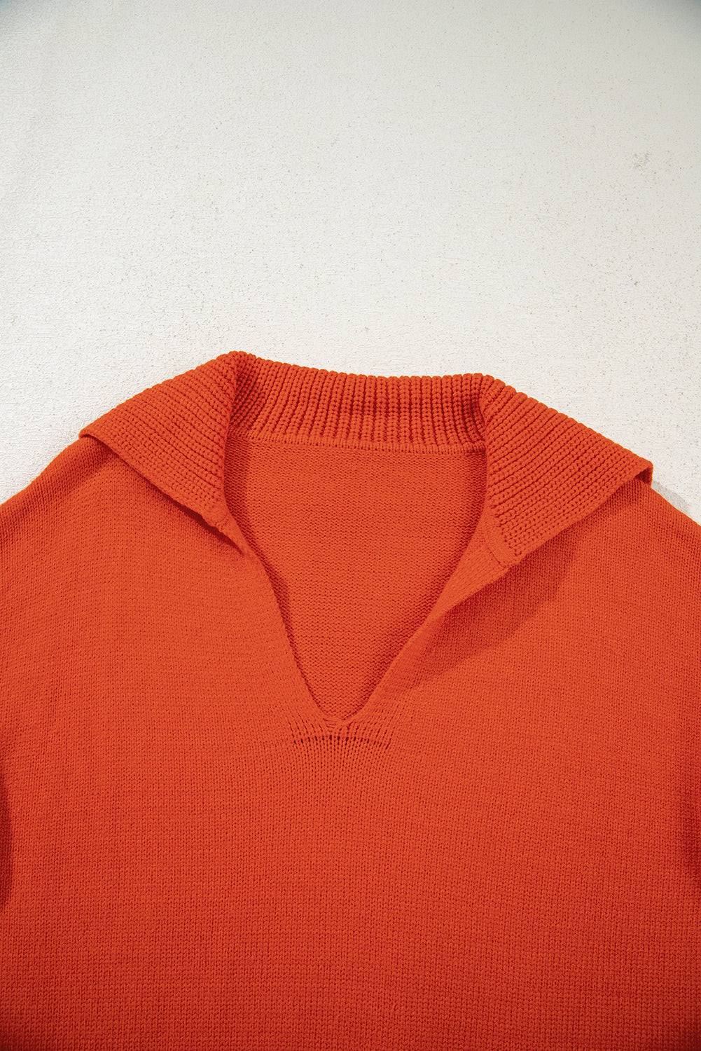 Pumpkin Glow V-Neck Collar Sweater