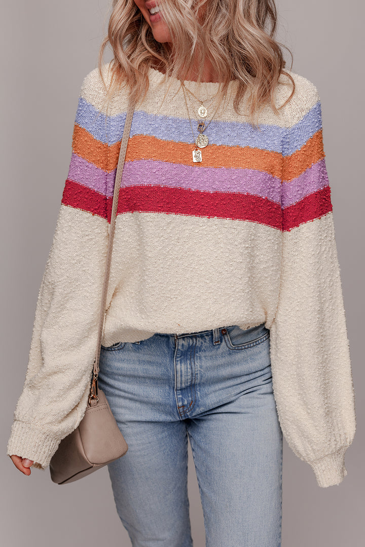 Good Vibes Only Sunset-Stripe Sweater 🌈