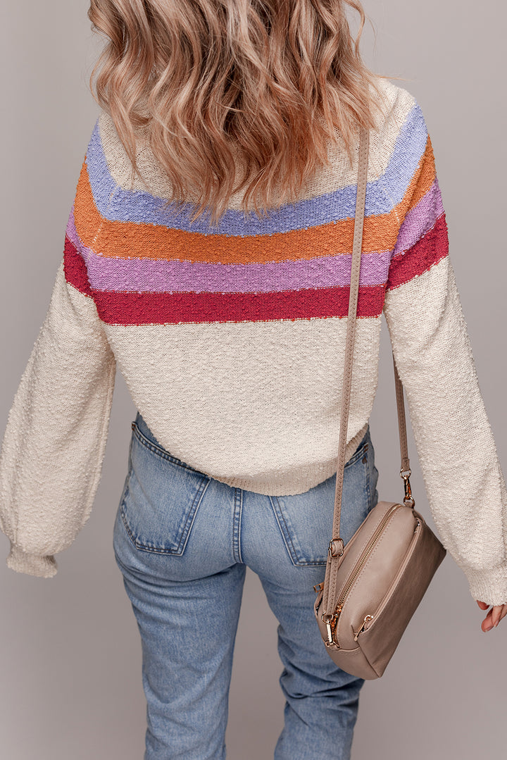 Good Vibes Only Sunset-Stripe Sweater 🌈