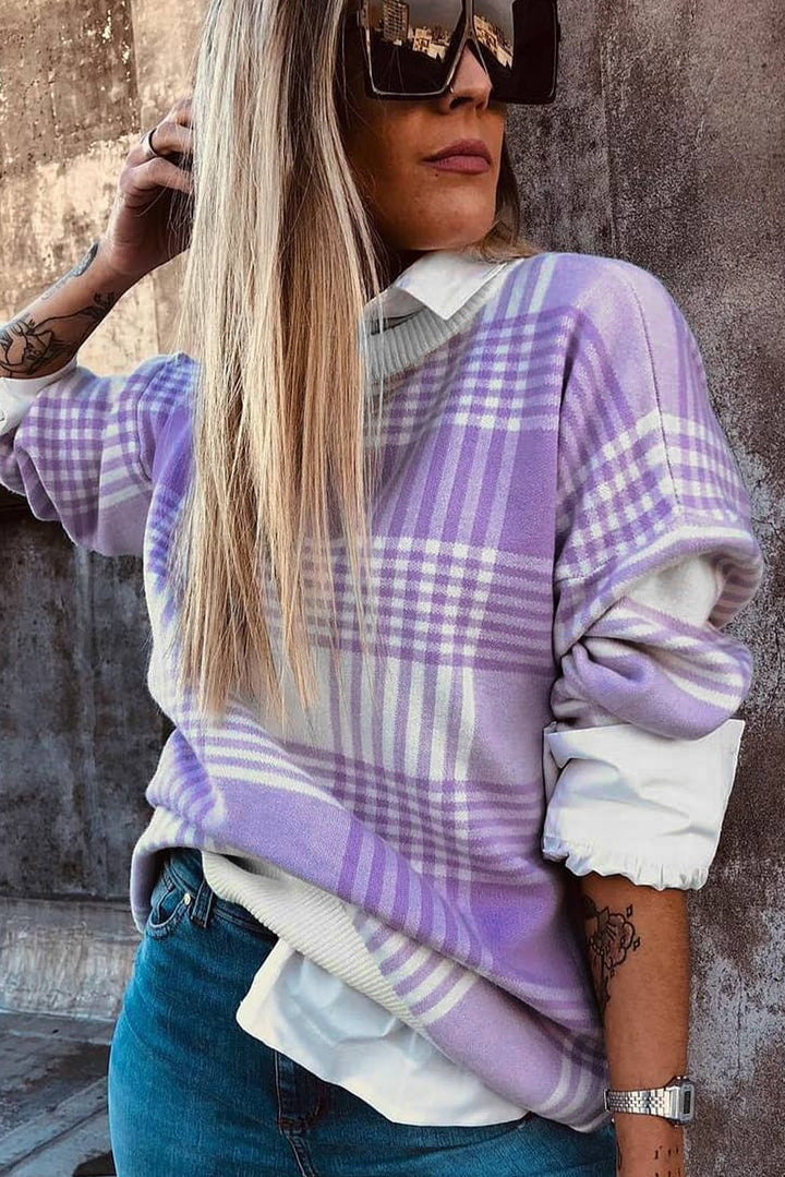 Lavender Daydream Plaid Pullover