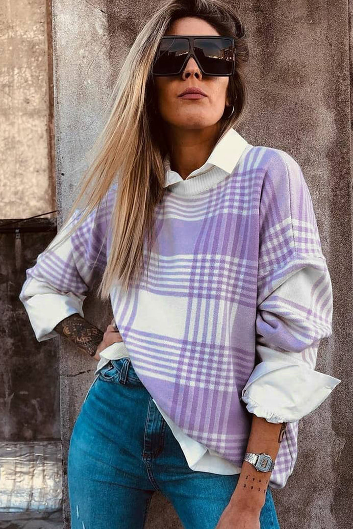 Lavender Daydream Plaid Pullover