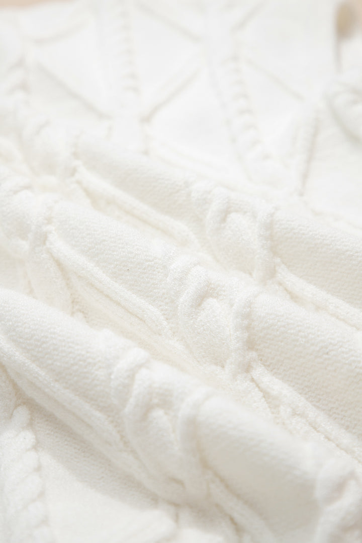 Pearl Luxe Cable Knit Sweater Vest