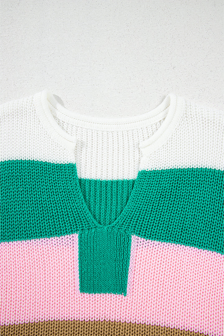 Gelato Stripes Notched Knit Tee