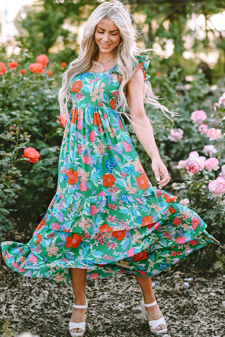 Paradise Bloom Tiered Maxi Dress 🌺