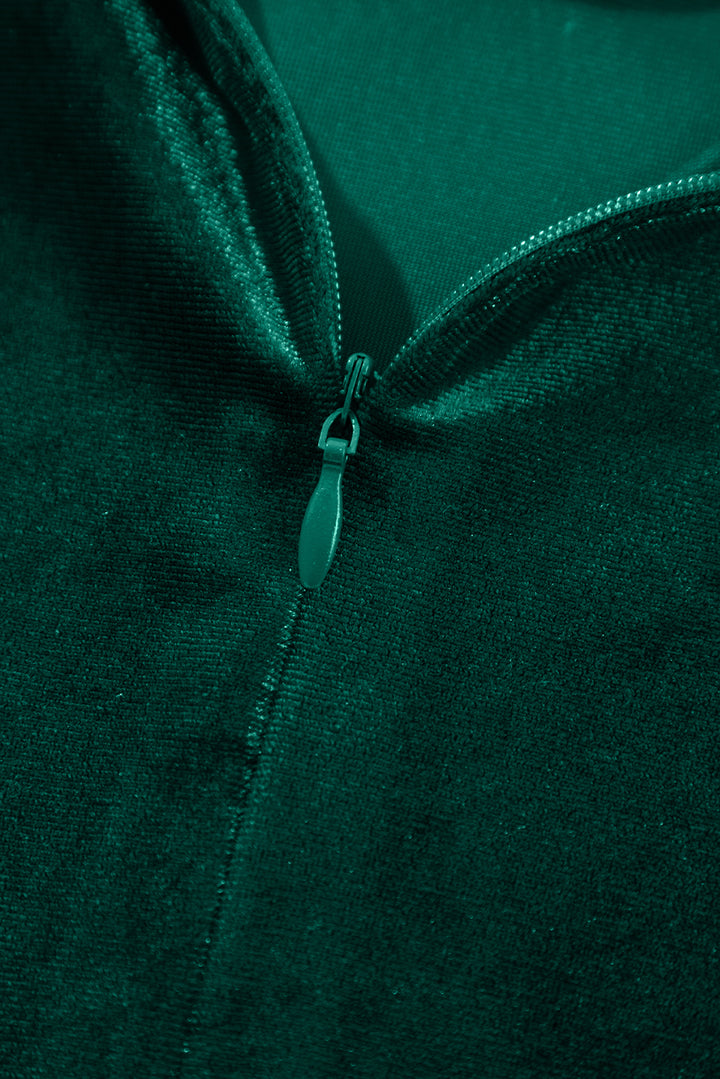 Emerald Velvet Tiered Ruffle Mini Dress – “Holiday Soirée”