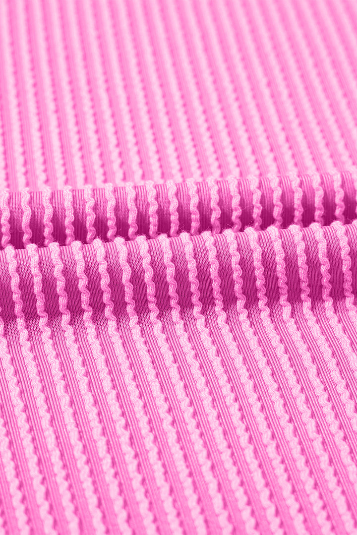 Peony Pink Textured Puff Sleeve Dress