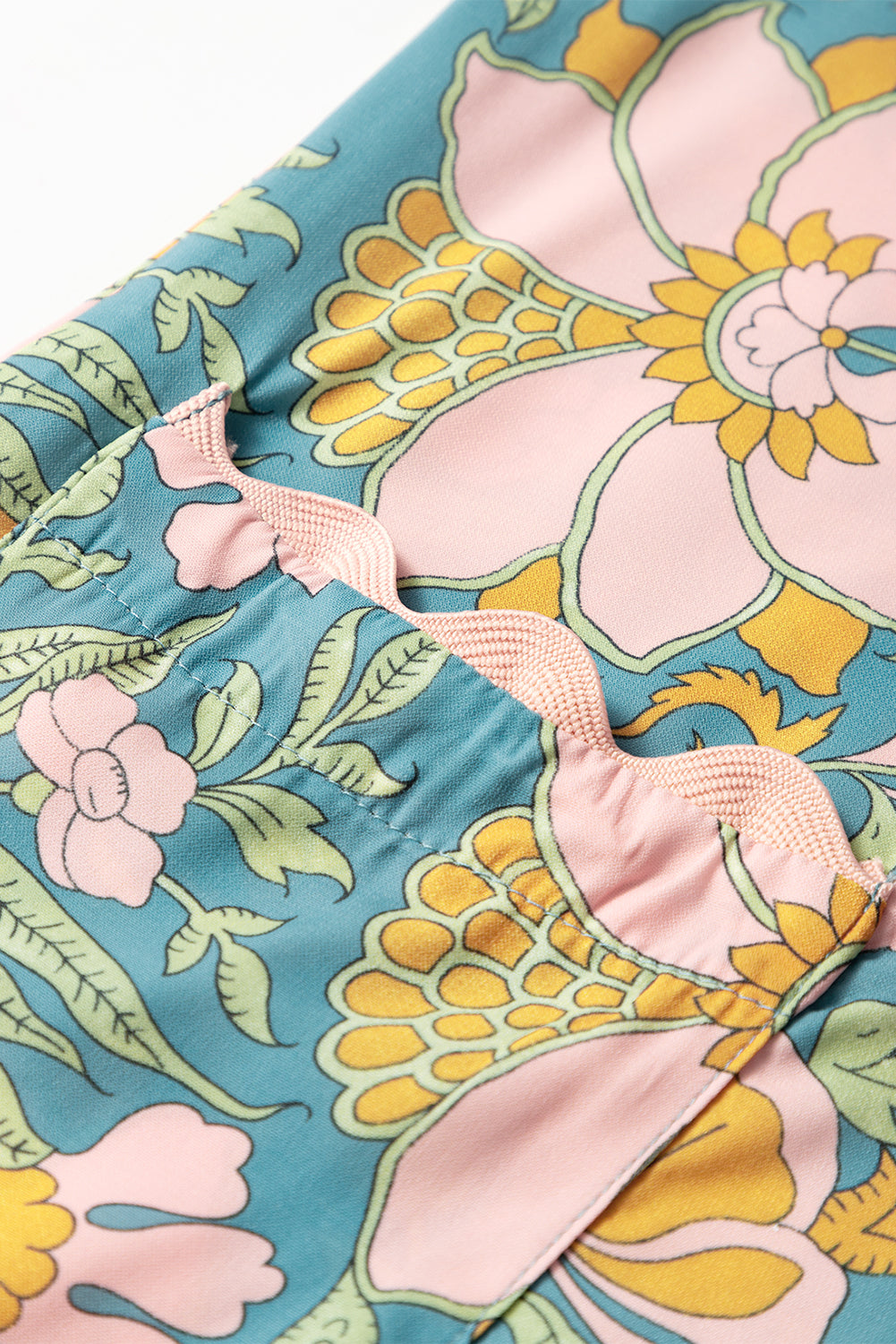 Bloom Bay Scallop-Trim Mini Dress – Teal Garden