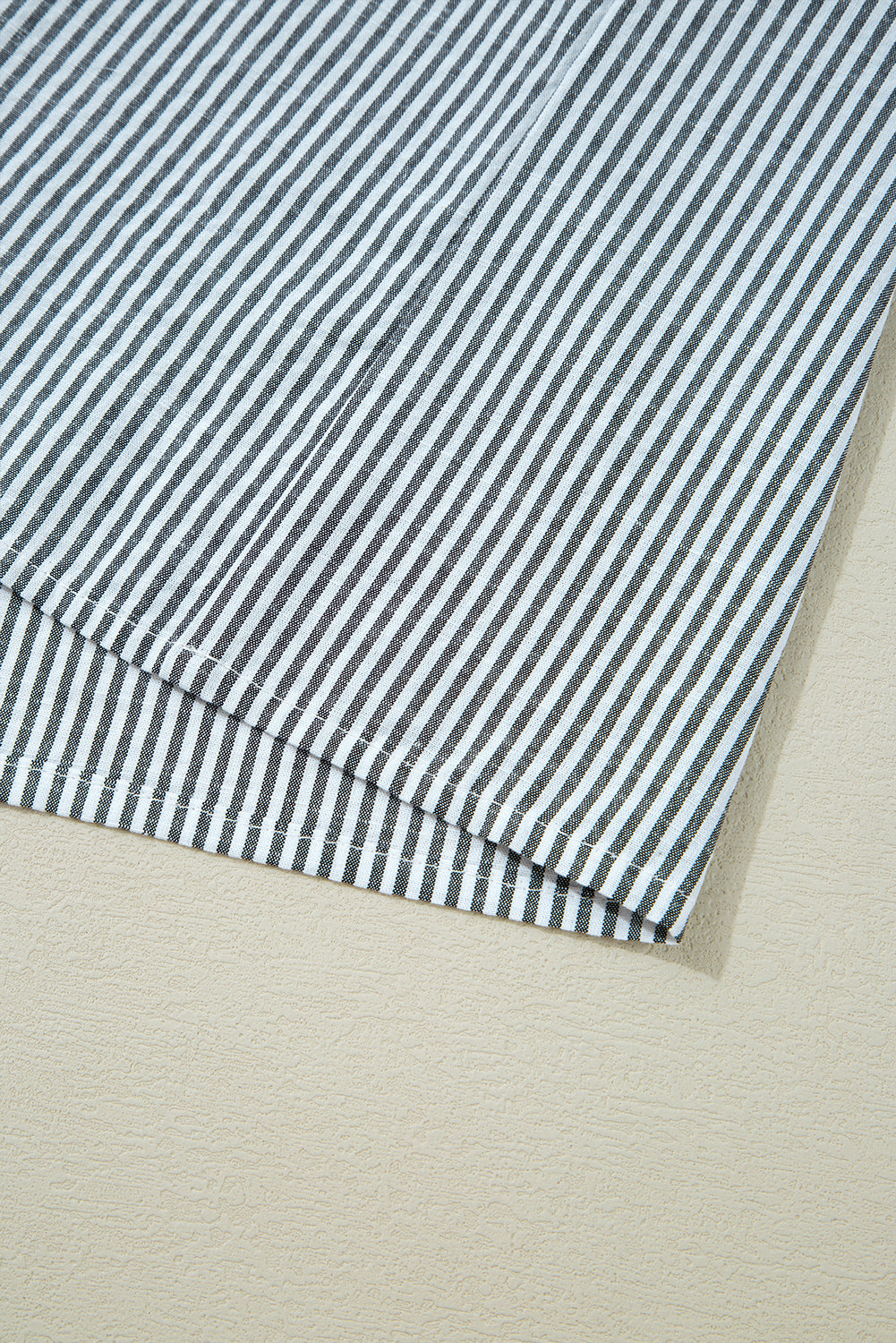 Black Stripe Floral Patchwork V Neck Shift Long Sleeve Mini Dress