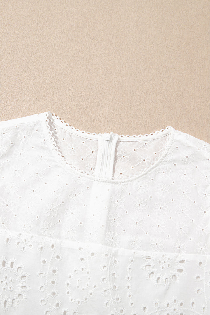 Sunlit Whisper Eyelet Dress – White