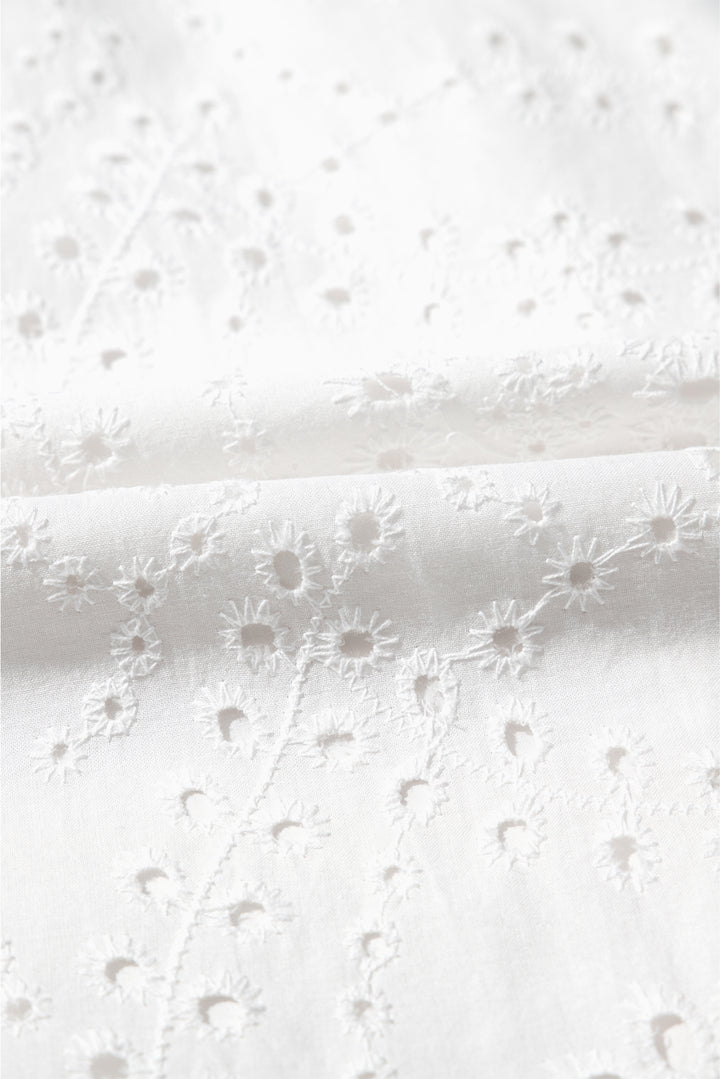 Sunlit Whisper Eyelet Dress – White