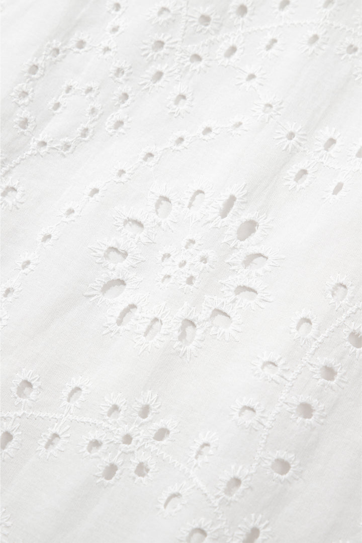 Sunlit Whisper Eyelet Dress – White