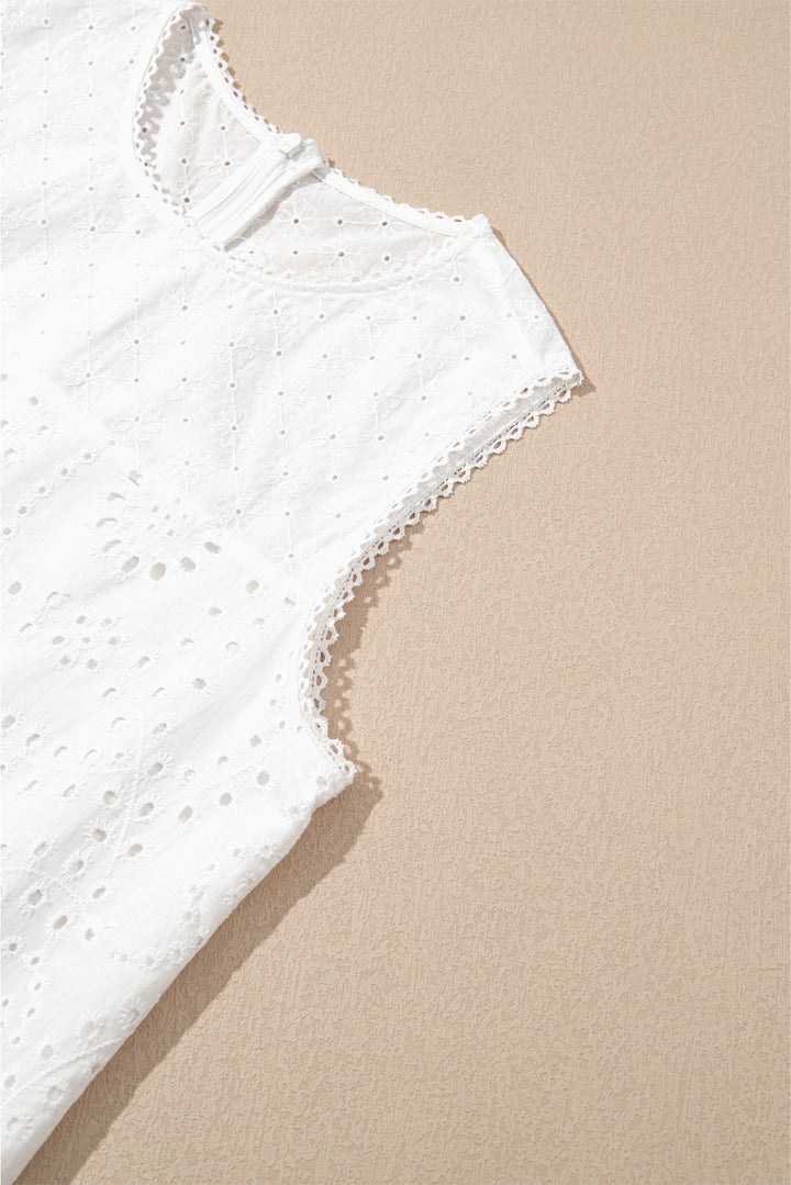Sunlit Whisper Eyelet Dress – White