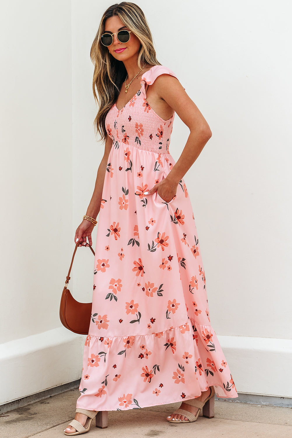 Sunset Petals Flutter Maxi Dress 🌺