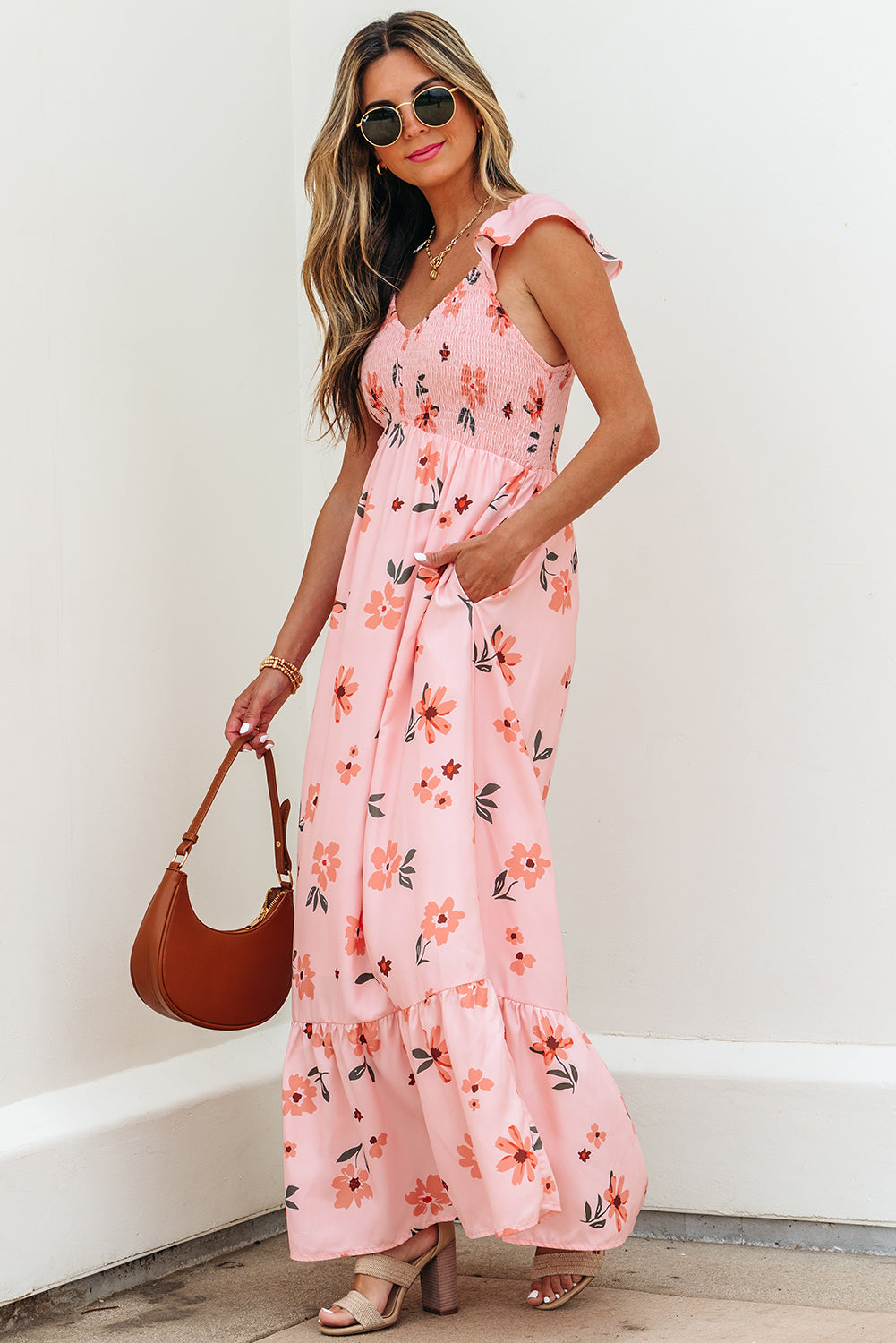 Sunset Petals Flutter Maxi Dress 🌺