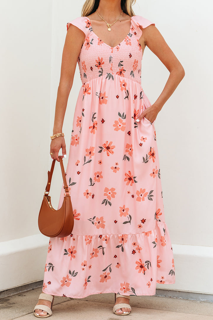 Sunset Petals Flutter Maxi Dress 🌺