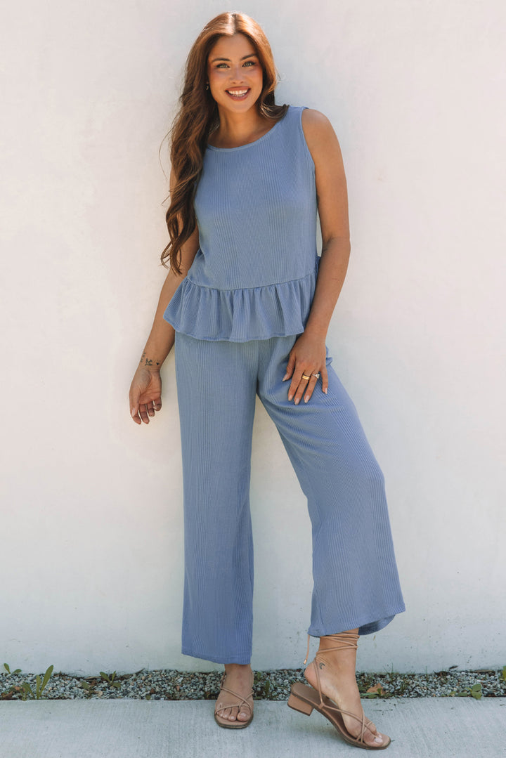 Bluebell Breeze Peplum Knit Set