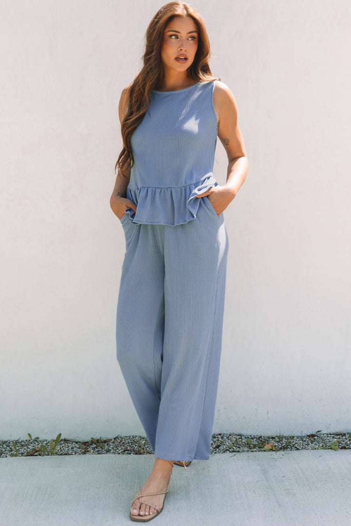 Bluebell Breeze Peplum Knit Set