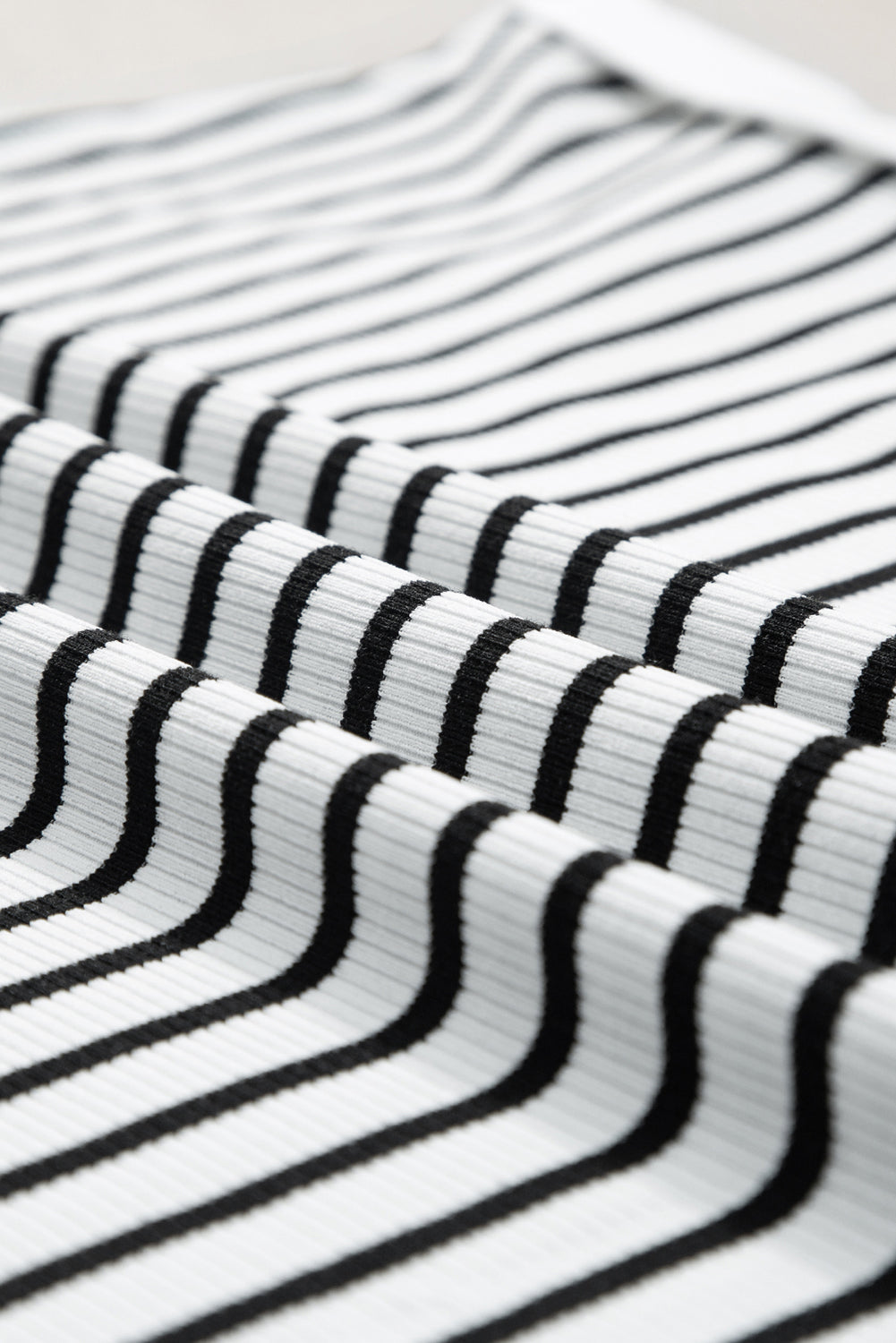 Chic & Comfy Striped Lounge Set – Two-Piece Knit Top & Shorts