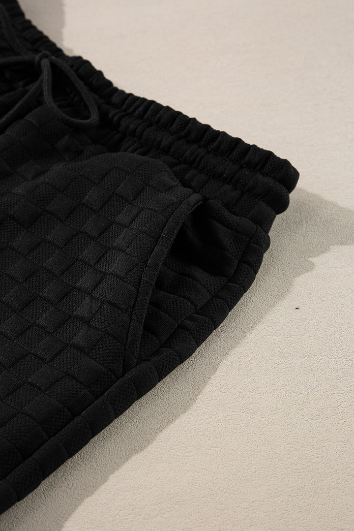 Cozy Luxe Checkerboard Textured 2-Piece Lounge Set