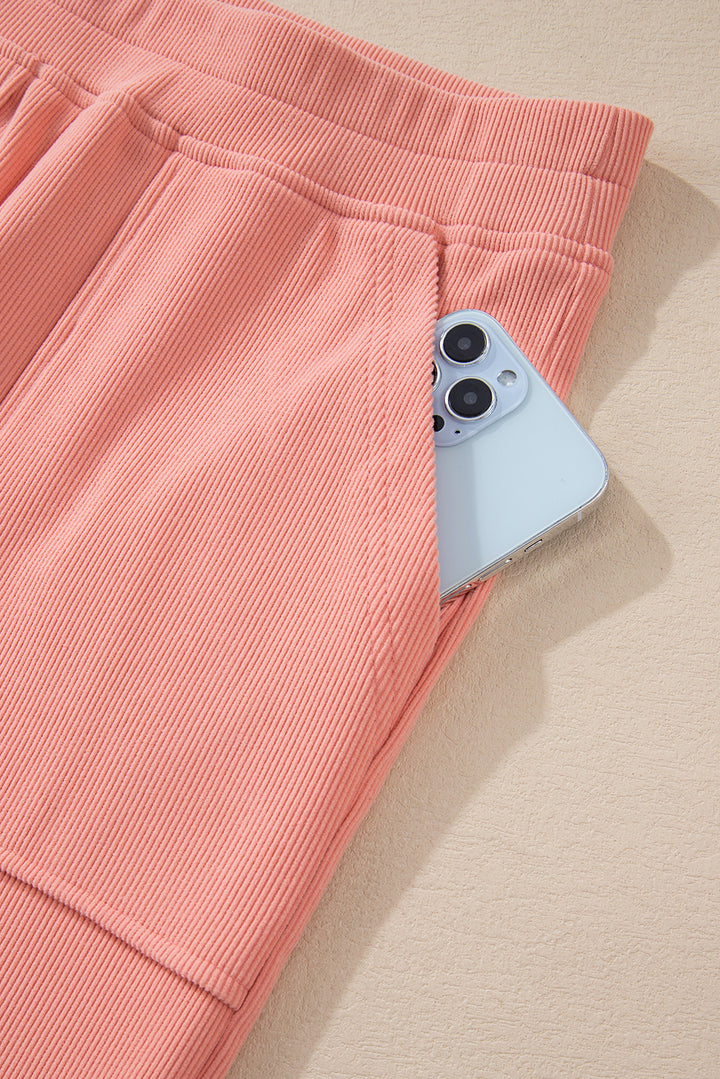 🌸 Luxe Everyday Corduroy Lounge Set – Soft Peach Comfort Meets Effortless Style 🌸