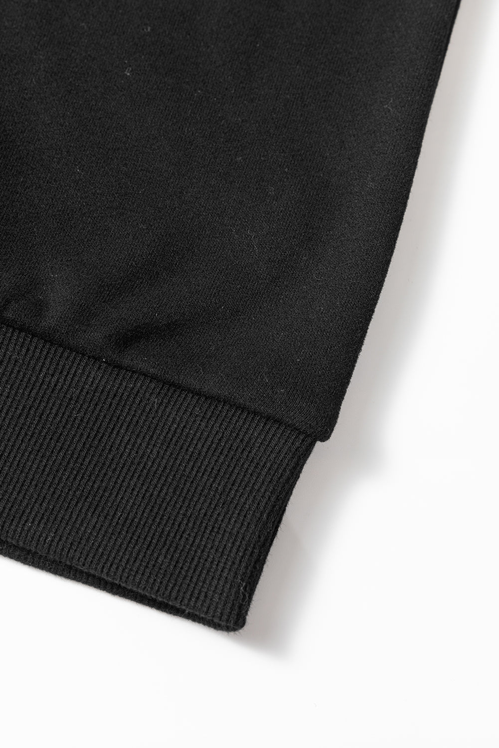 Black Colorful Striped Crewneck Sweatshirt and Shorts Two Piece Casual Set