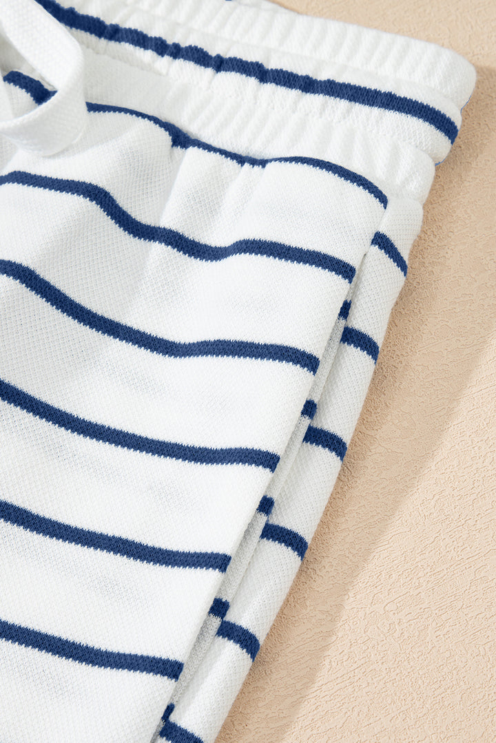 Fall Into Comfort Knit Stripe Set – Sailor Blue & White