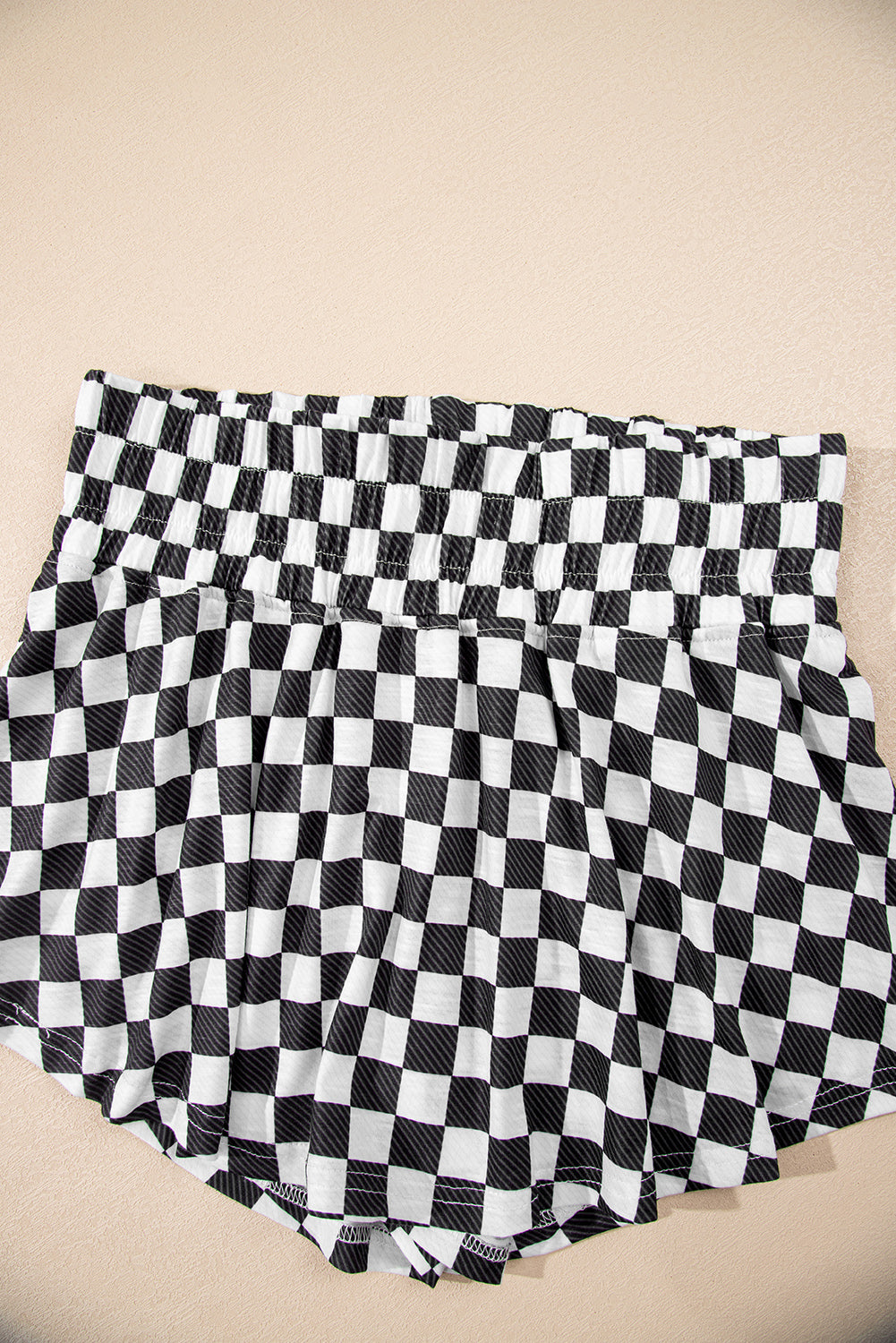 Check Me Out – Black & White Viral Gingham Skorts Lounge Set