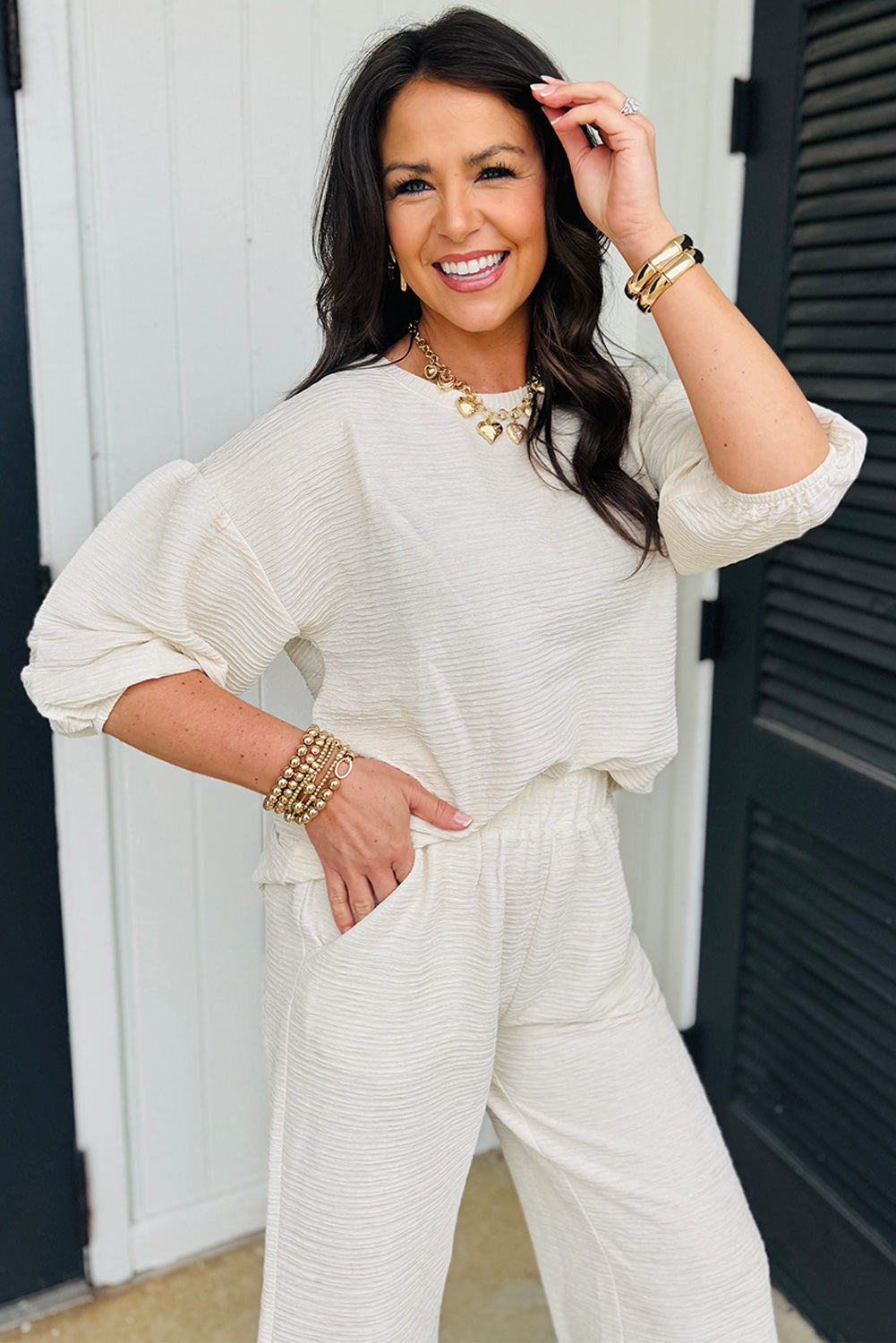 The Luxe Lounge Set – Vanilla Cream