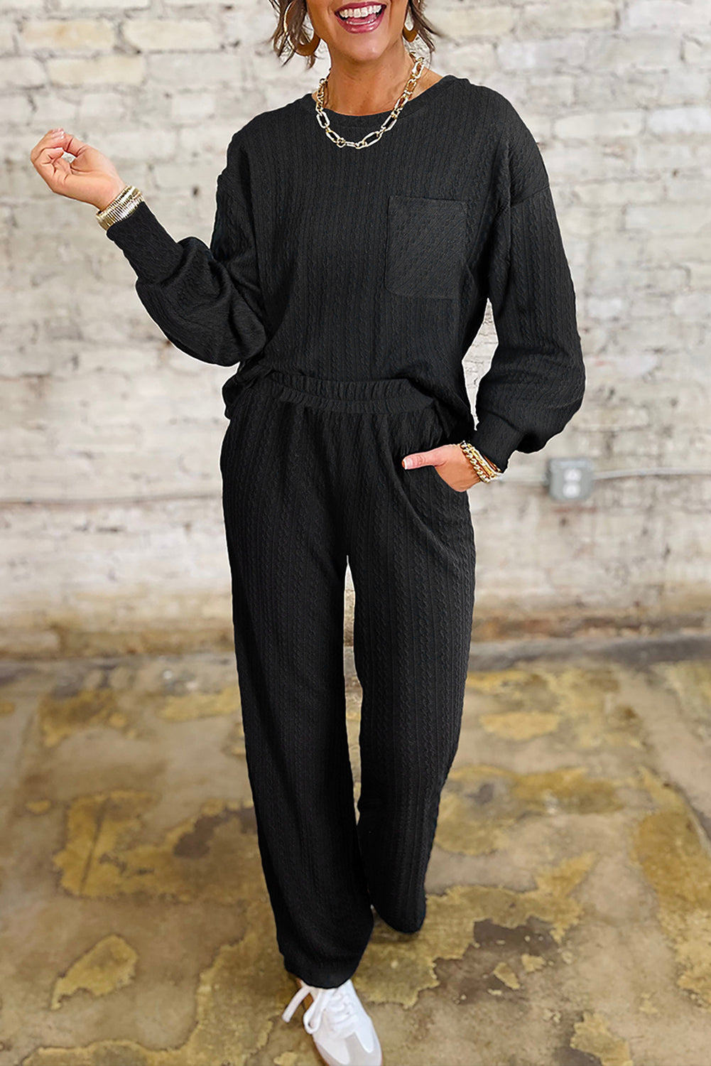 ✨ Luke & Estelle “Midnight Ease” Textured Lounge Set ✨