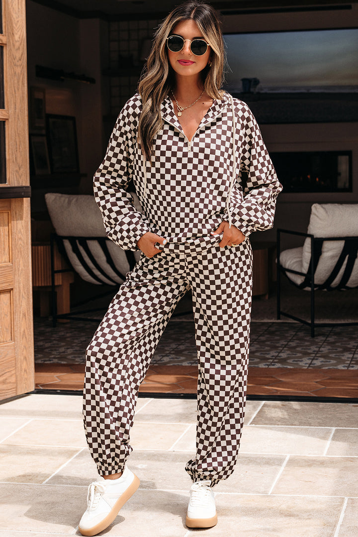 Luke & Estelle “Game Changer” Chocolate Checkerboard 2-Piece Set