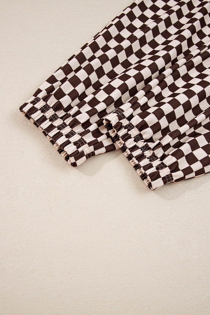 Luke & Estelle “Game Changer” Chocolate Checkerboard 2-Piece Set