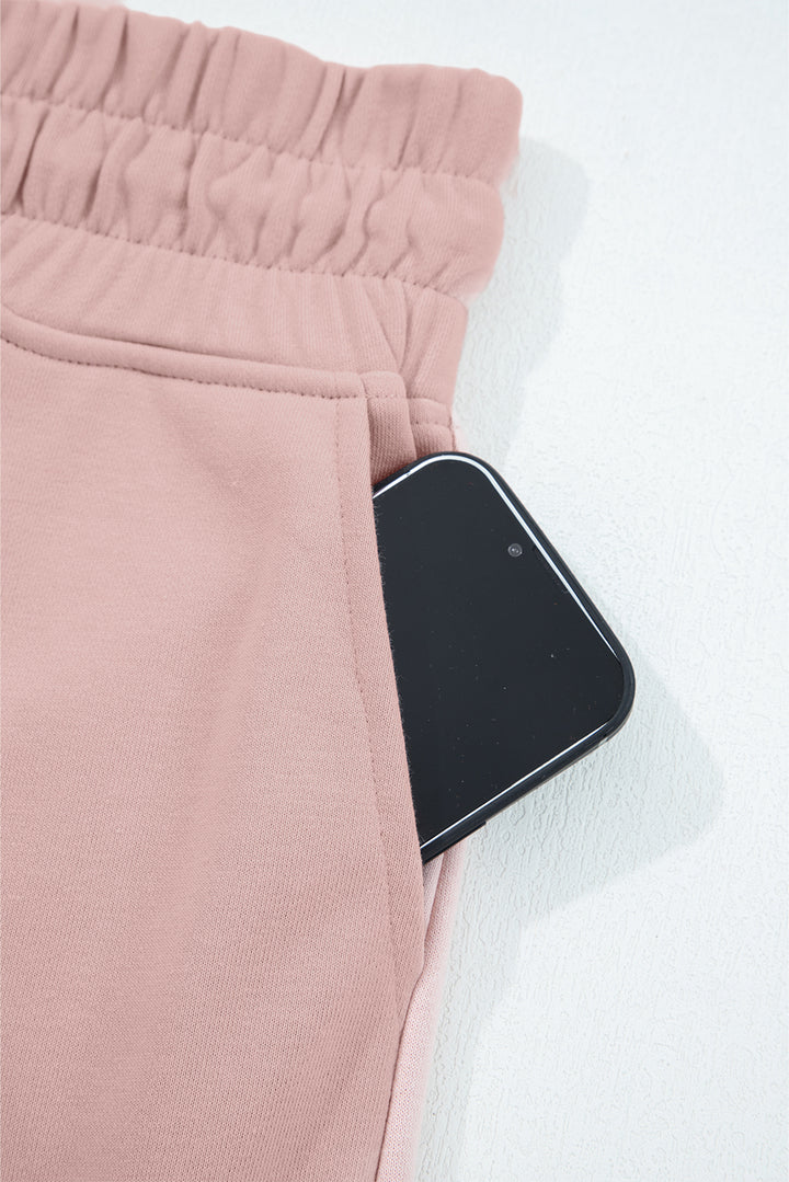 Soft Focus Wide-Leg Lounge Set — Dusty Rose