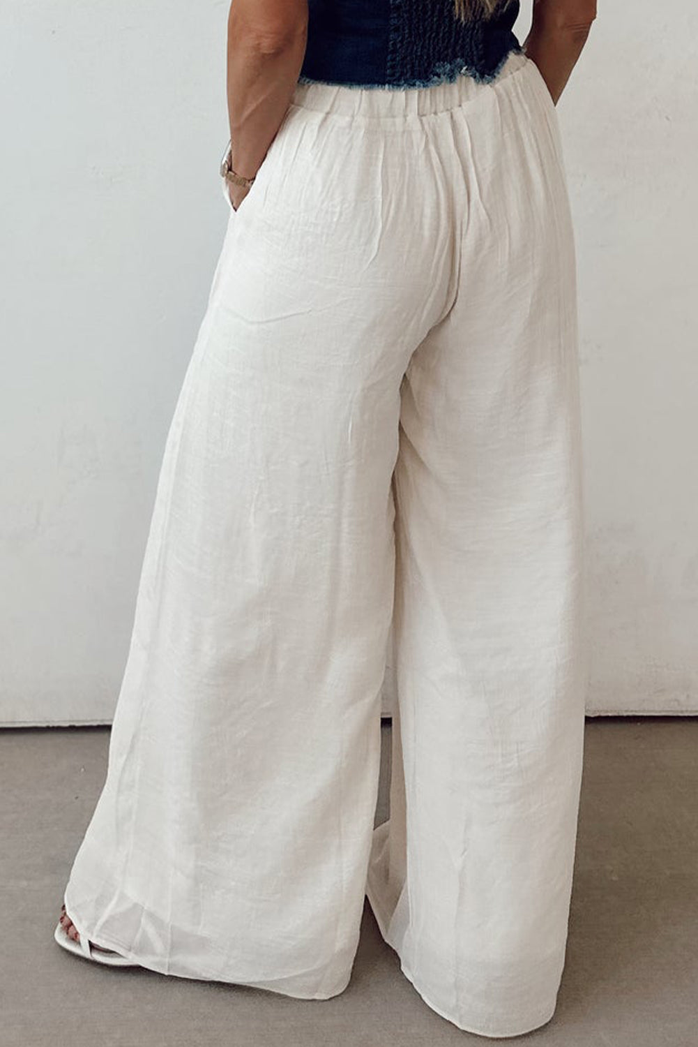 Breeze Away Wide-Leg Gauze Pants – Cloud White