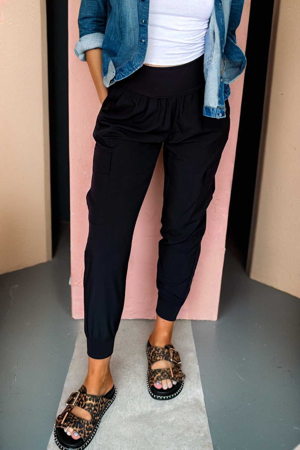 🔥 Go-Getter High-Waist Cargo Joggers (Black)