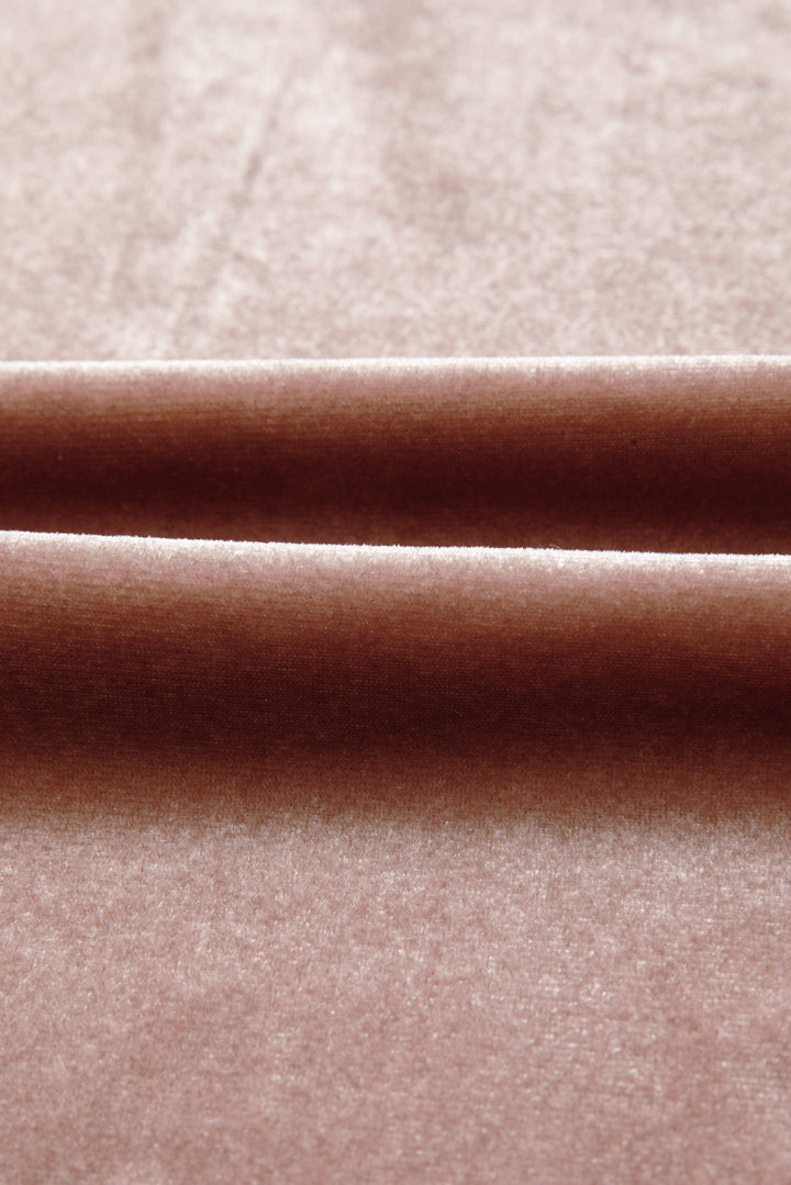 Velvet Ruffle Flares – Drawstring Lounge-To-Luxe Pants (Mocha Rose)