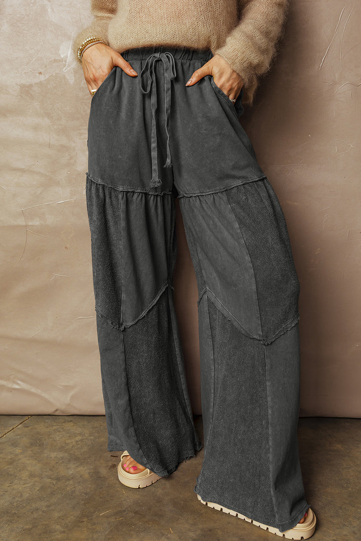 Coal River Patchwork Wide-Leg Pants