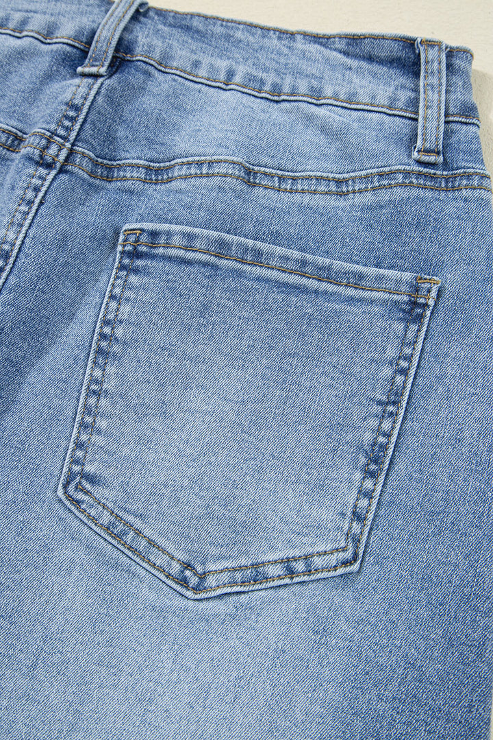 Luke & Estelle “Wild At Heart” Distressed Midi Denim Skirt – BHB Boutique Exclusive