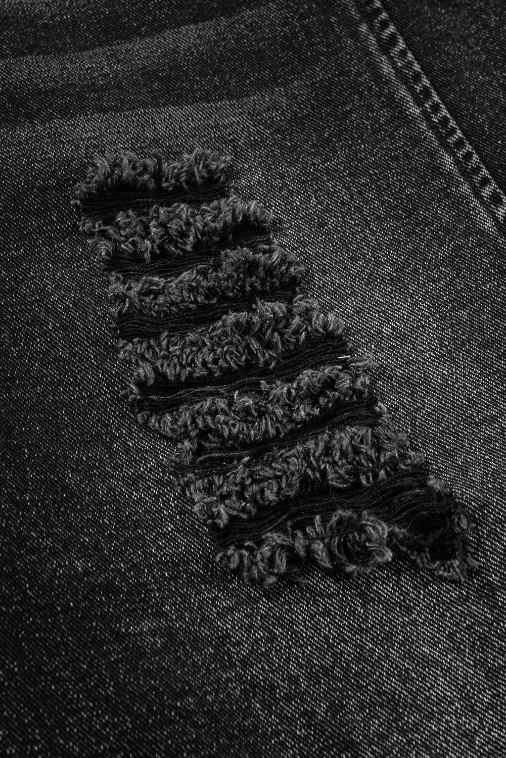 Charcoal Stone Washed Distressed Bib Pocket Wide Leg Denim Overall Tie Straps