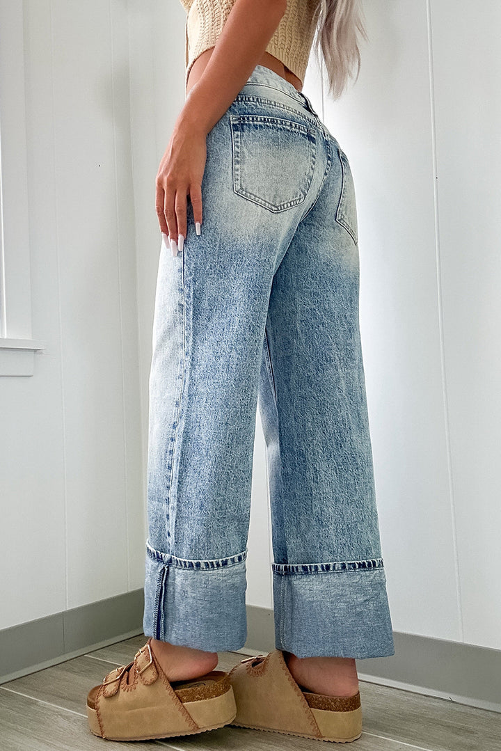 ✨ LUKE & ESTELLE – “The Effortlessly Iconic Cuffed Wide Leg Jeans” ✨