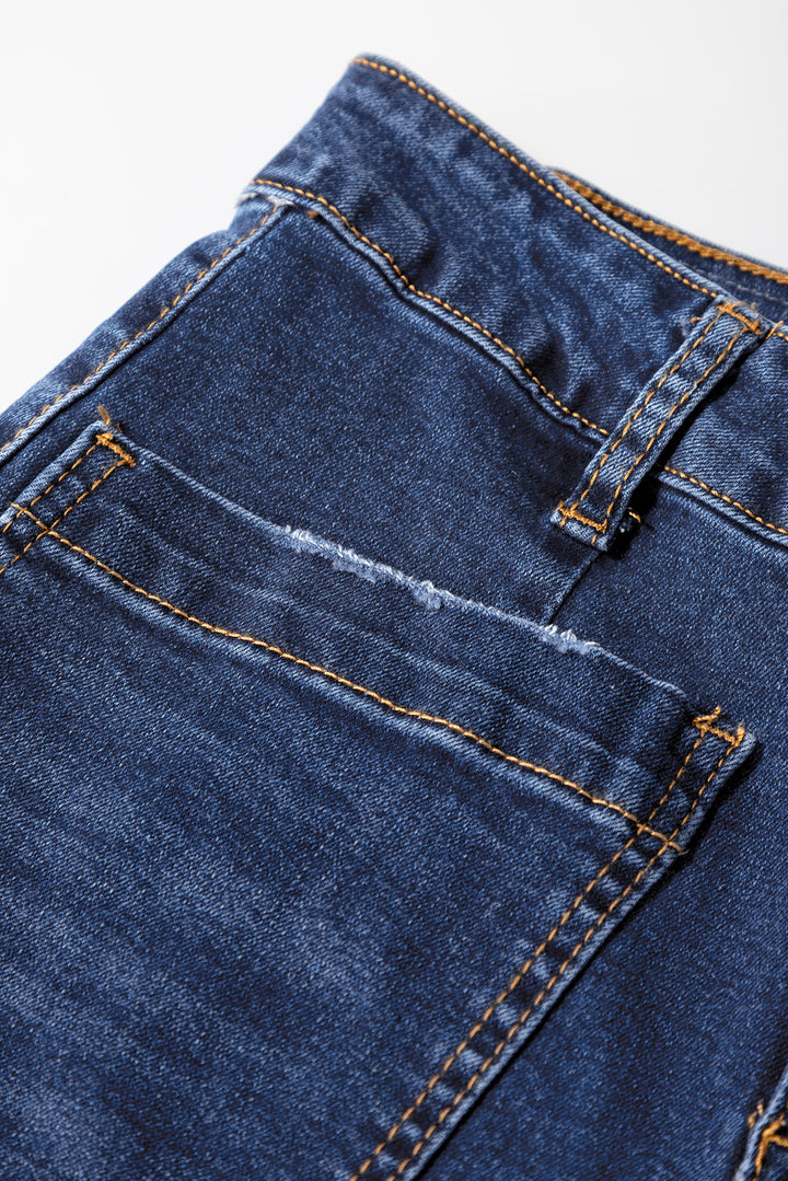 City-Cool Patch Pocket Wide-Leg Jeans