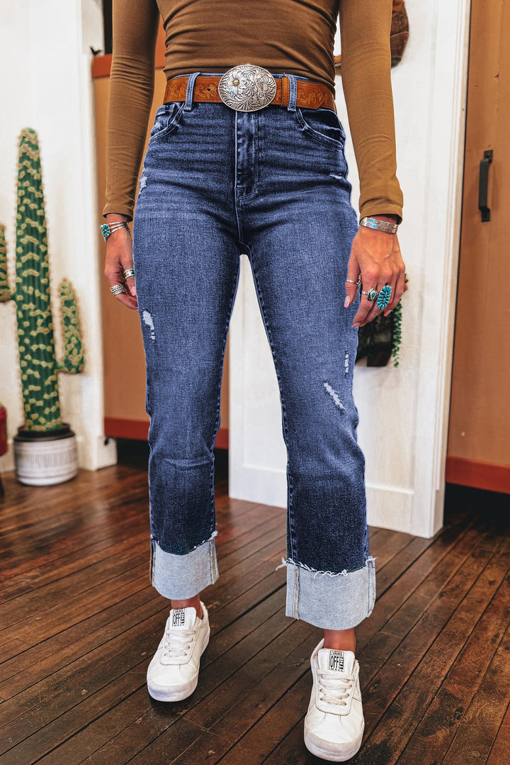 Blue Revival High Rise Cuff Jeans
