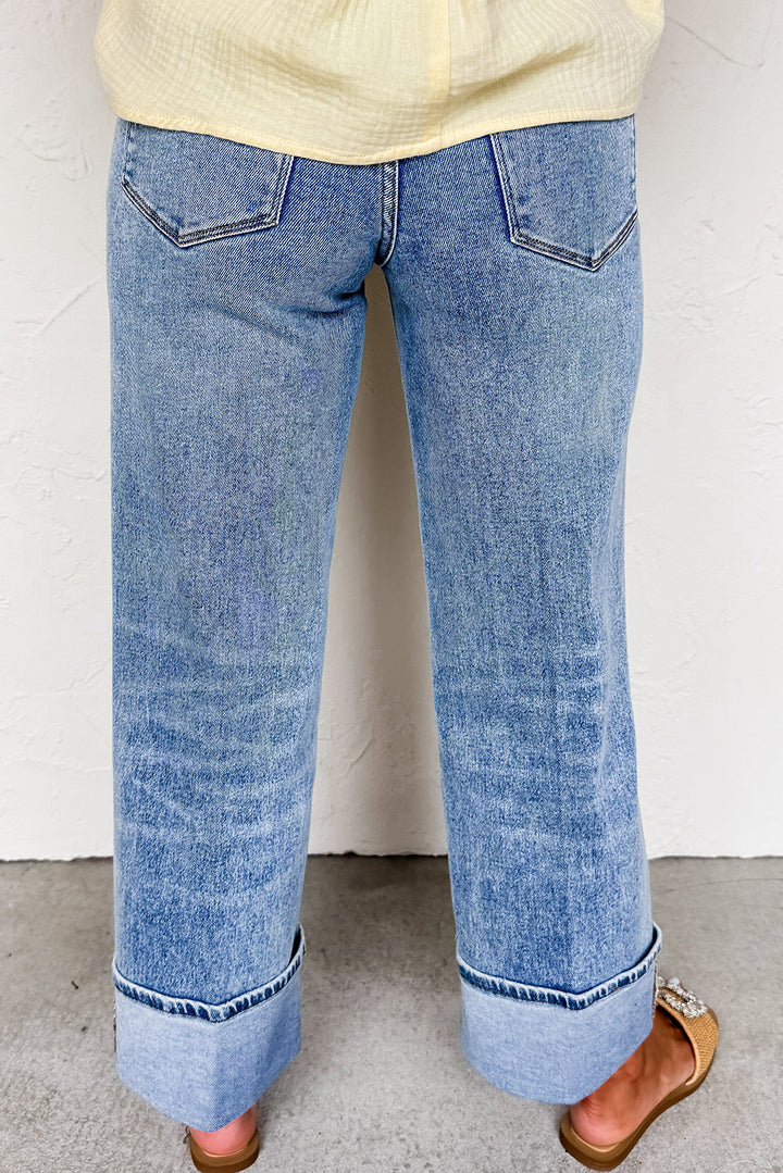 The Luxe Cuff Straight-Leg Denim