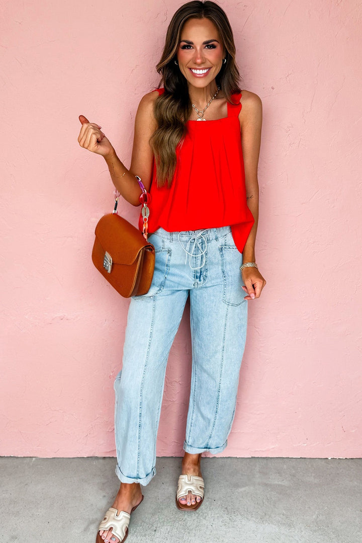 Heartland Drawstring Utility Jeans – Light Wash