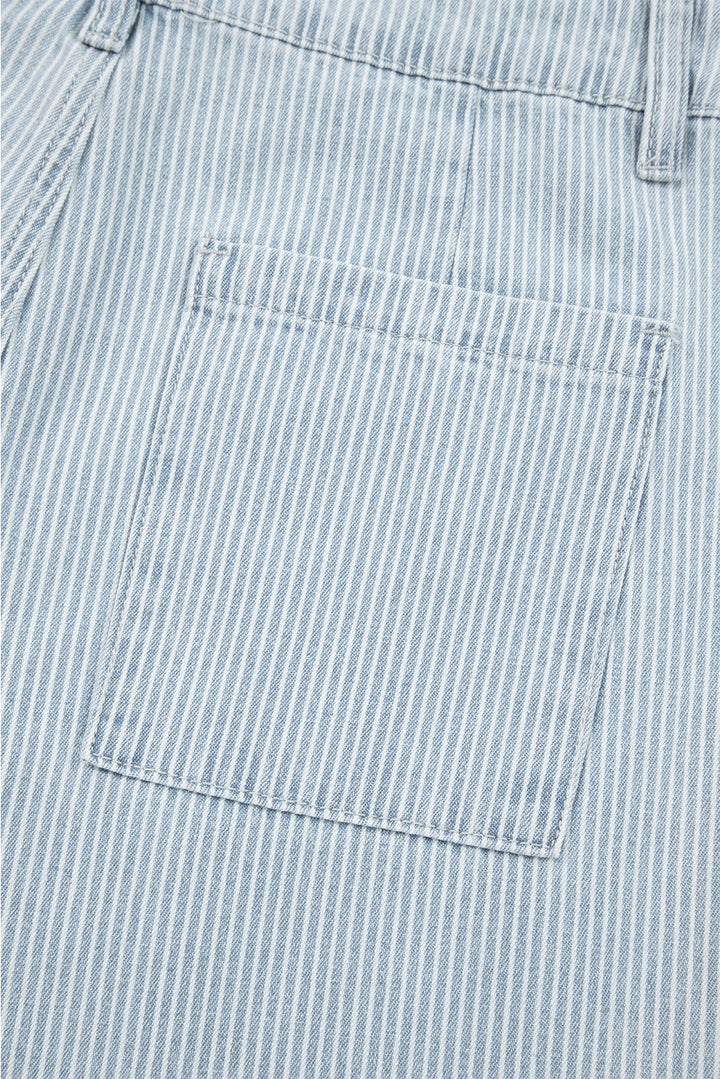 Main Street Pinstripe Wide-Leg Jeans