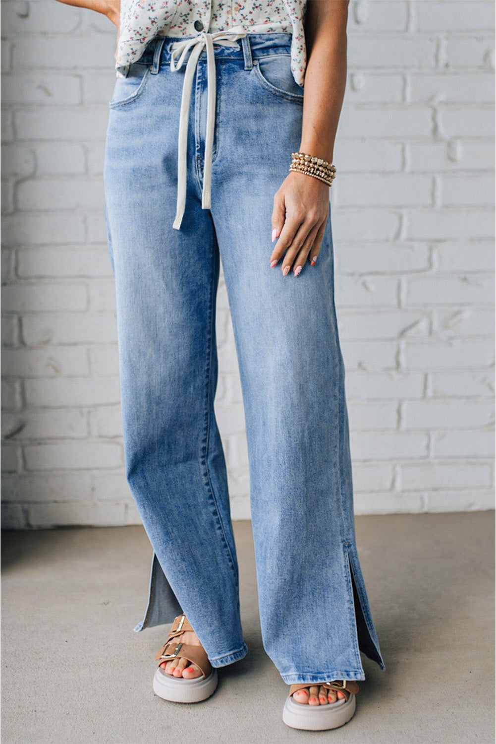 Luke & Estelle “Weekend Luxe” Wide Leg Denim Pants