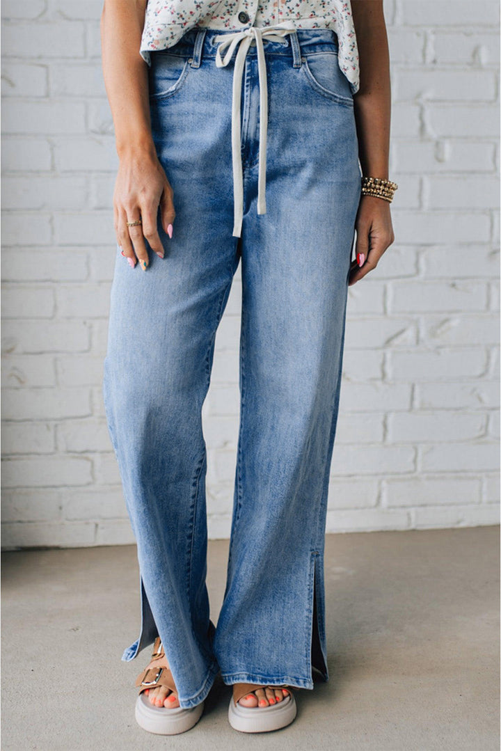 Luke & Estelle “Weekend Luxe” Wide Leg Denim Pants