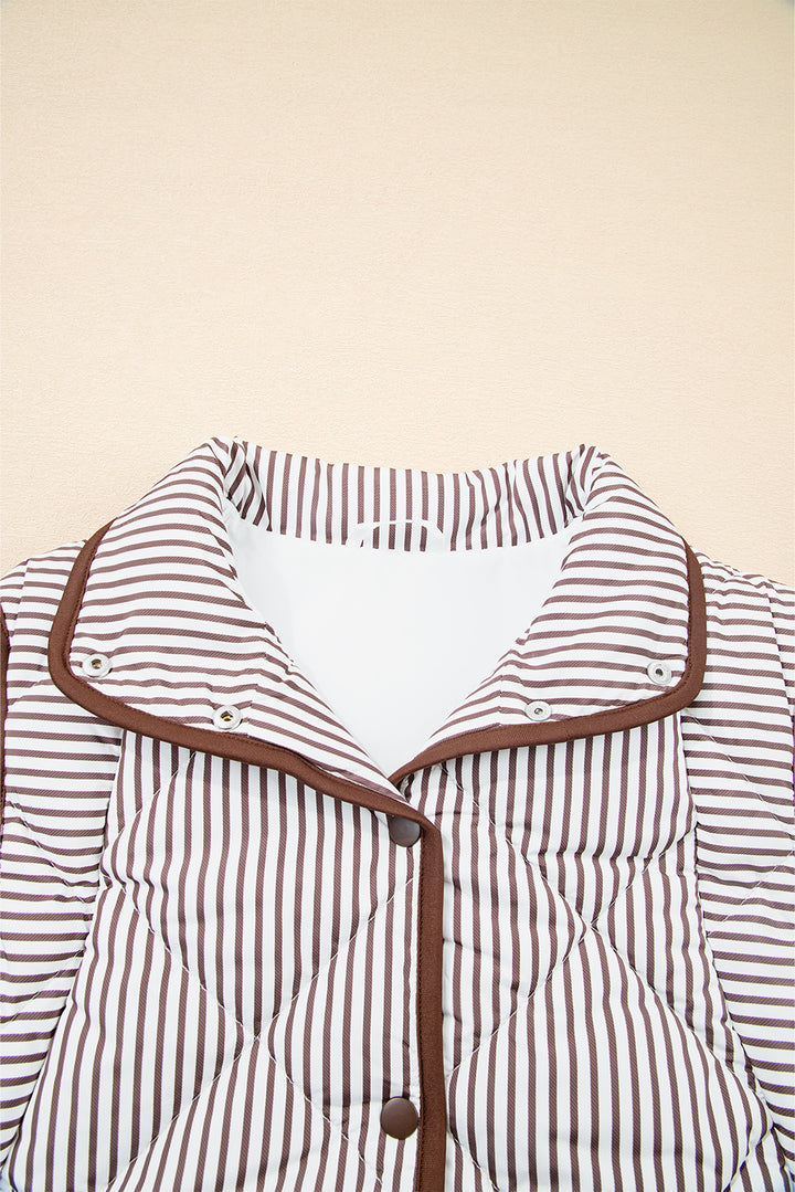 ⚡️ Stripe Right Quilted Vest — Cocoa & Cream Edition