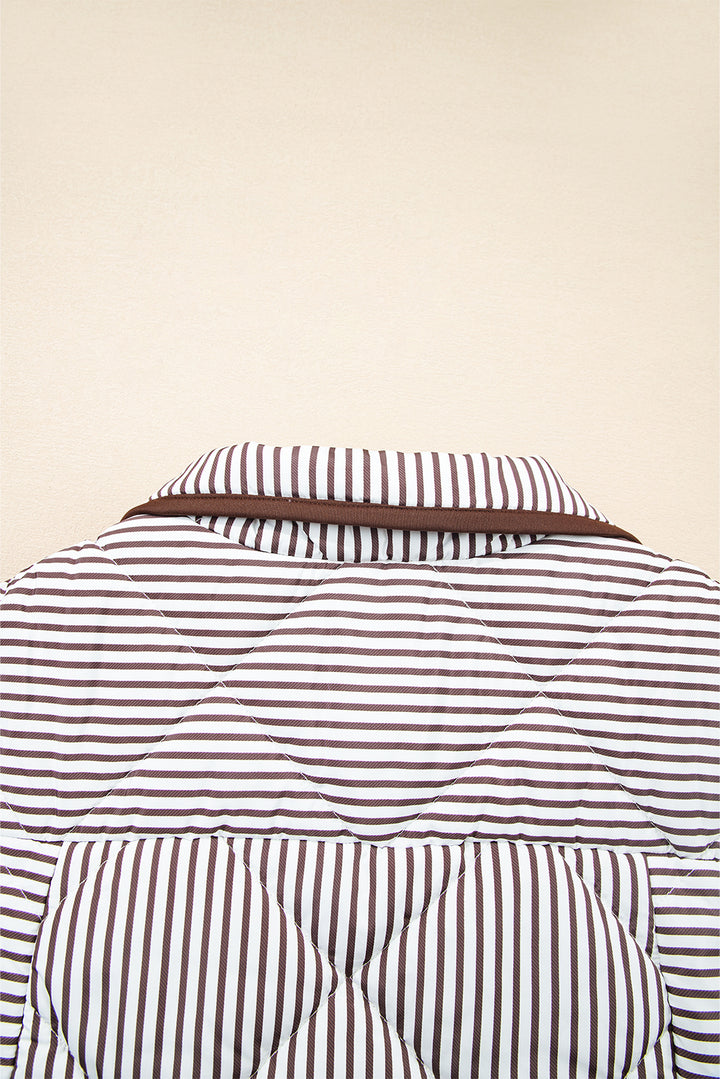 ⚡️ Stripe Right Quilted Vest — Cocoa & Cream Edition