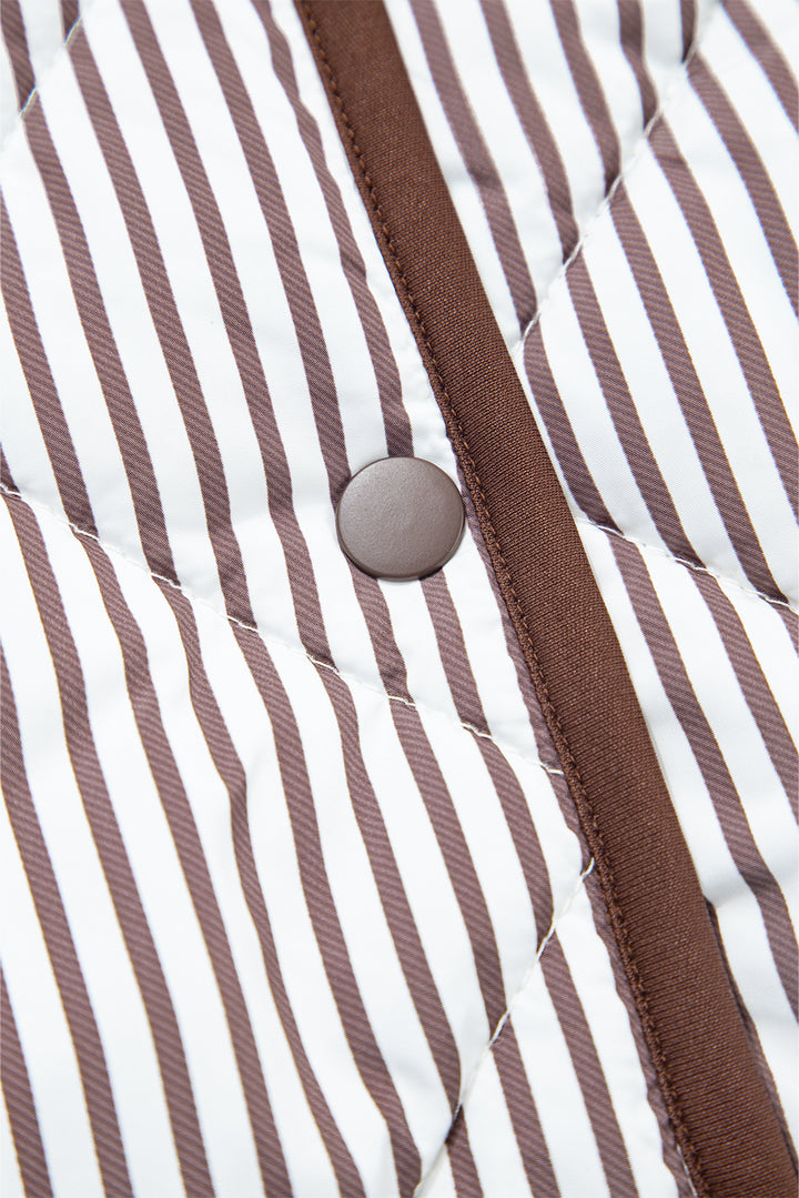 ⚡️ Stripe Right Quilted Vest — Cocoa & Cream Edition